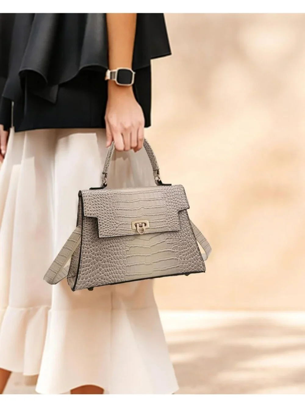 Stylish 3-Piece Top Handle Purse Set for Women - PU Leather Satchel & Crossbody